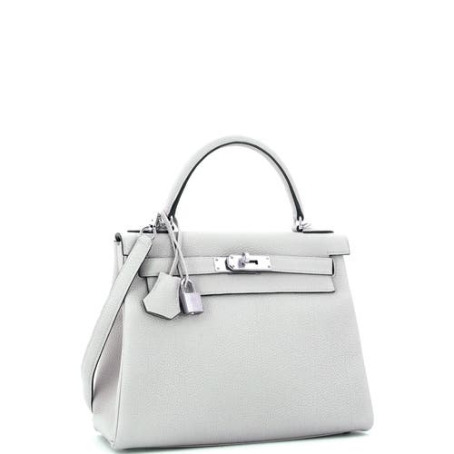 Pre-owned Hermes Hermes Kelly Handbag Grey Togo With Palladium Hardware 28