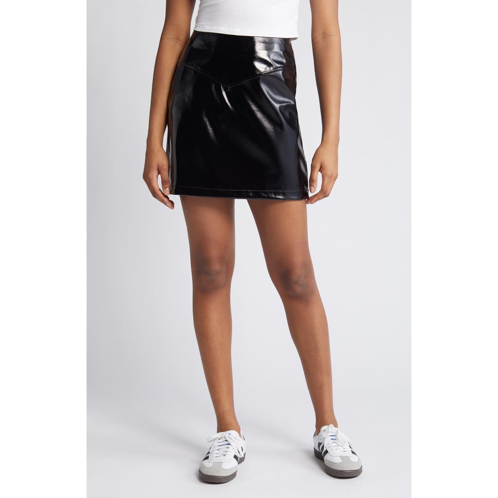 Noisy may Neal High Waist Vinyl Miniskirt in Black  product
