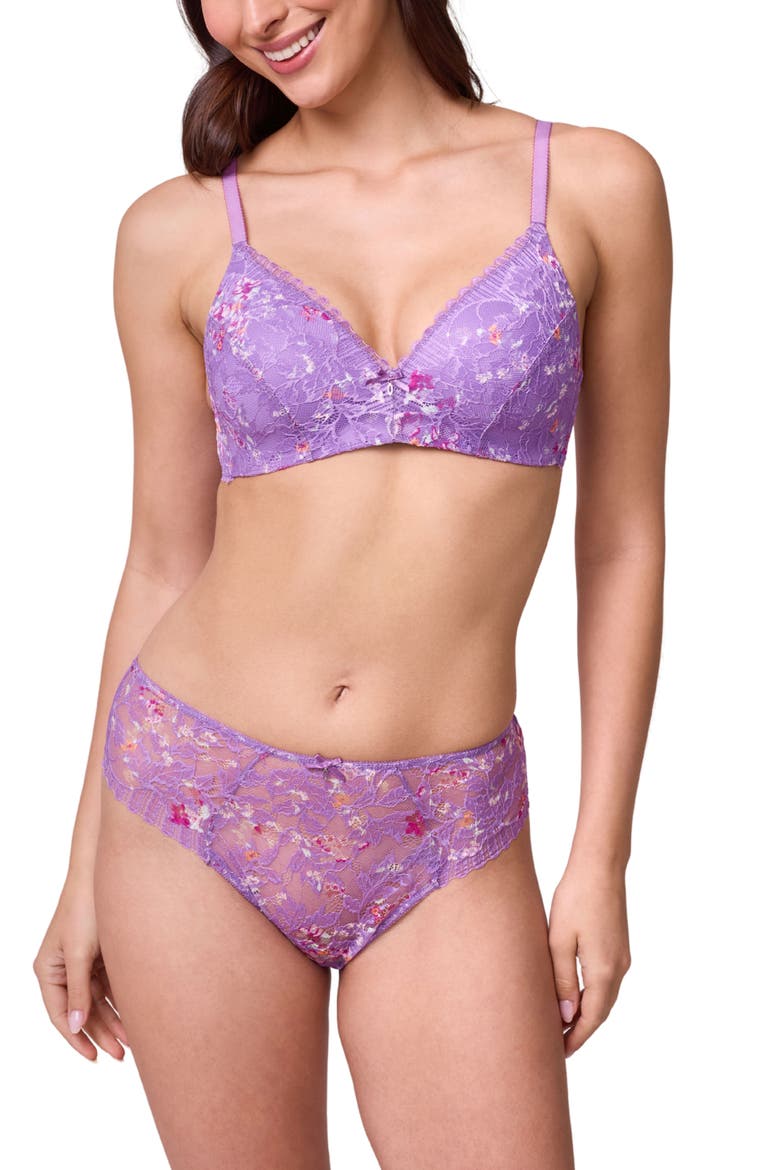 Lace & Microfiber Briefs, Alternate, color, TULIP/ TULIP FIELD