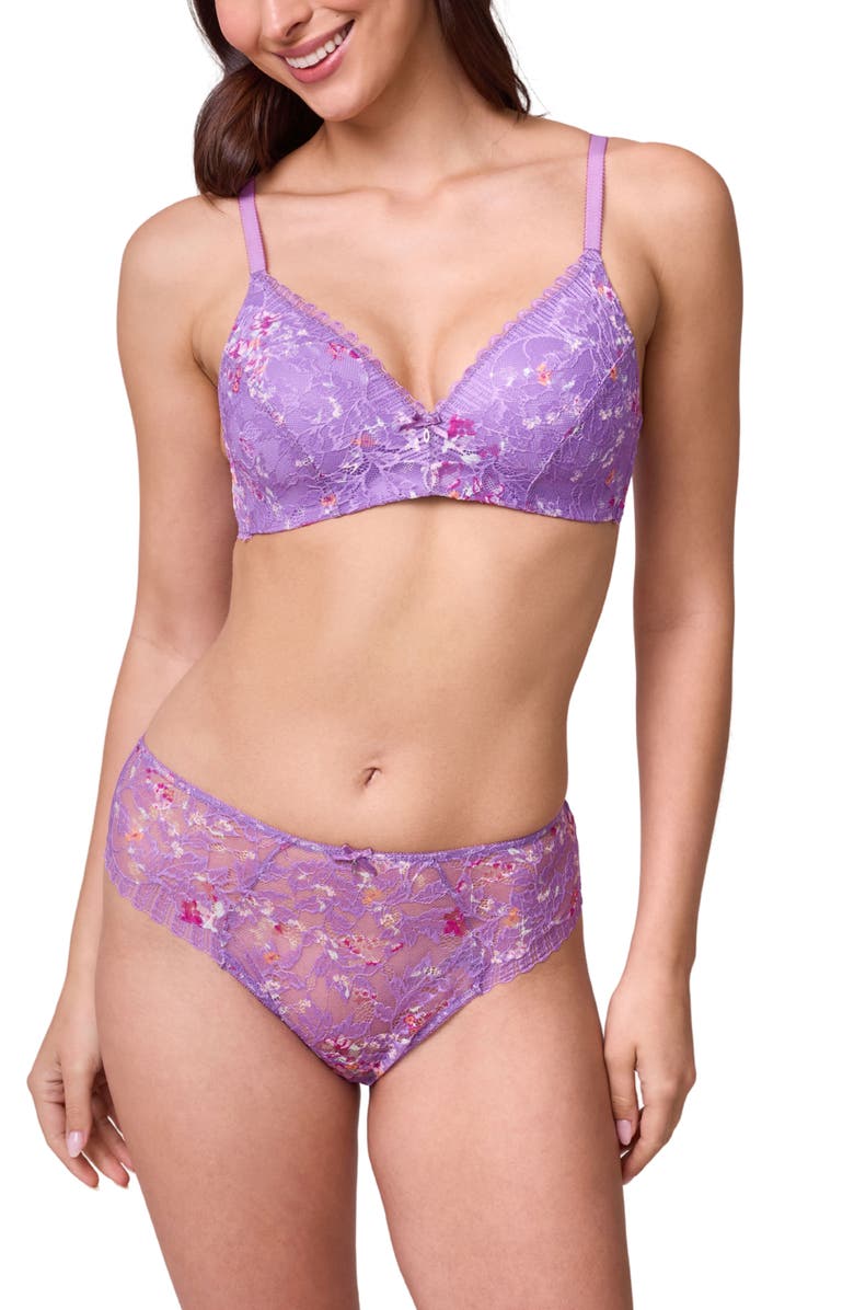 Montelle Intimates Lace & Microfiber Briefs, Alternate, color, 