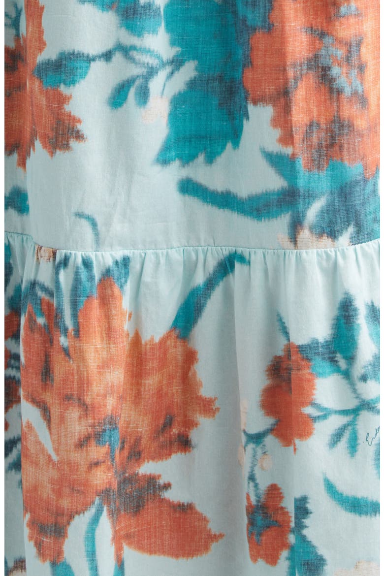 Floral Tiered Cotton Midi Sundress, Alternate, color, TRAILING POPPY DREAM BLUE