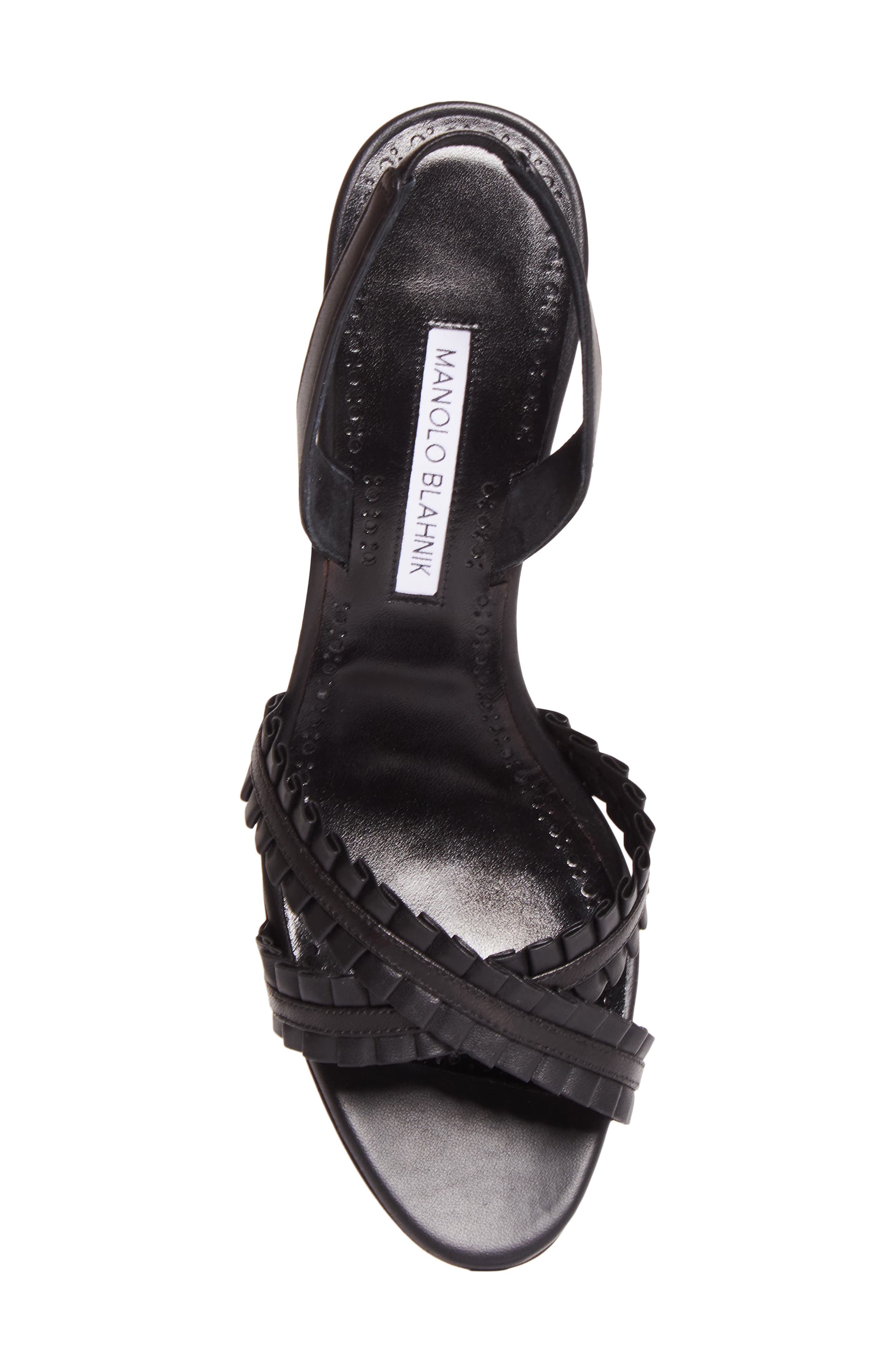 Manolo Blahnik Volusan Slingback Sandal, Alternate, color, Black