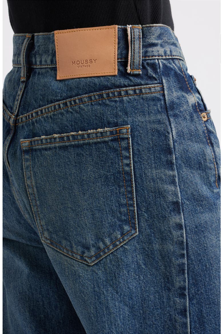 Harlem Side Line High Waist Wide Leg Ankle Jeans, Alternate, color, DARK BLUE