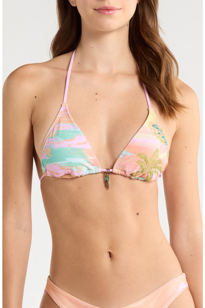 Topanga Canyon Triangle Bikini Top, Main, color, PEACH