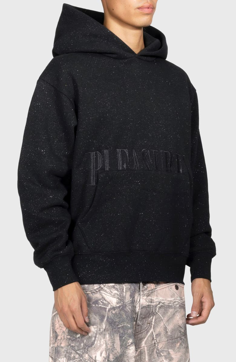PLEASURES Starry Onyx Oversize Fleece Hoodie, Alternate, color, Black