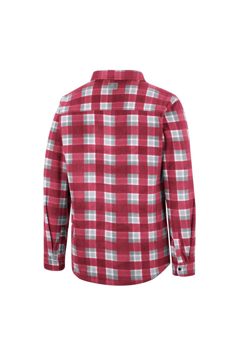 Men's Colosseum Red/White Cornell Big Red Ellis Plaid Full-Snap Shirt Jacket, Alternate, color, Red