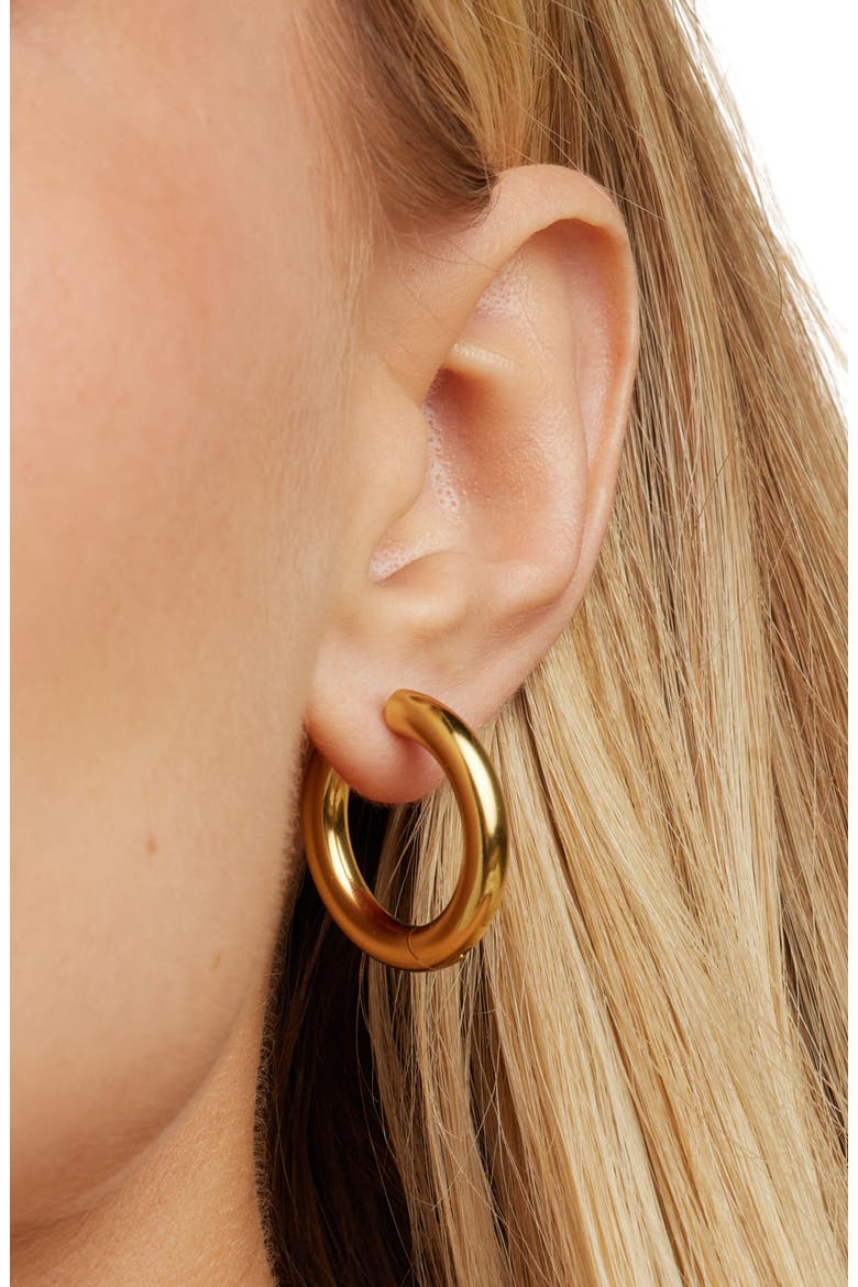 Zuma Freshwater Pearl Hoops, Alternate, color, Gold