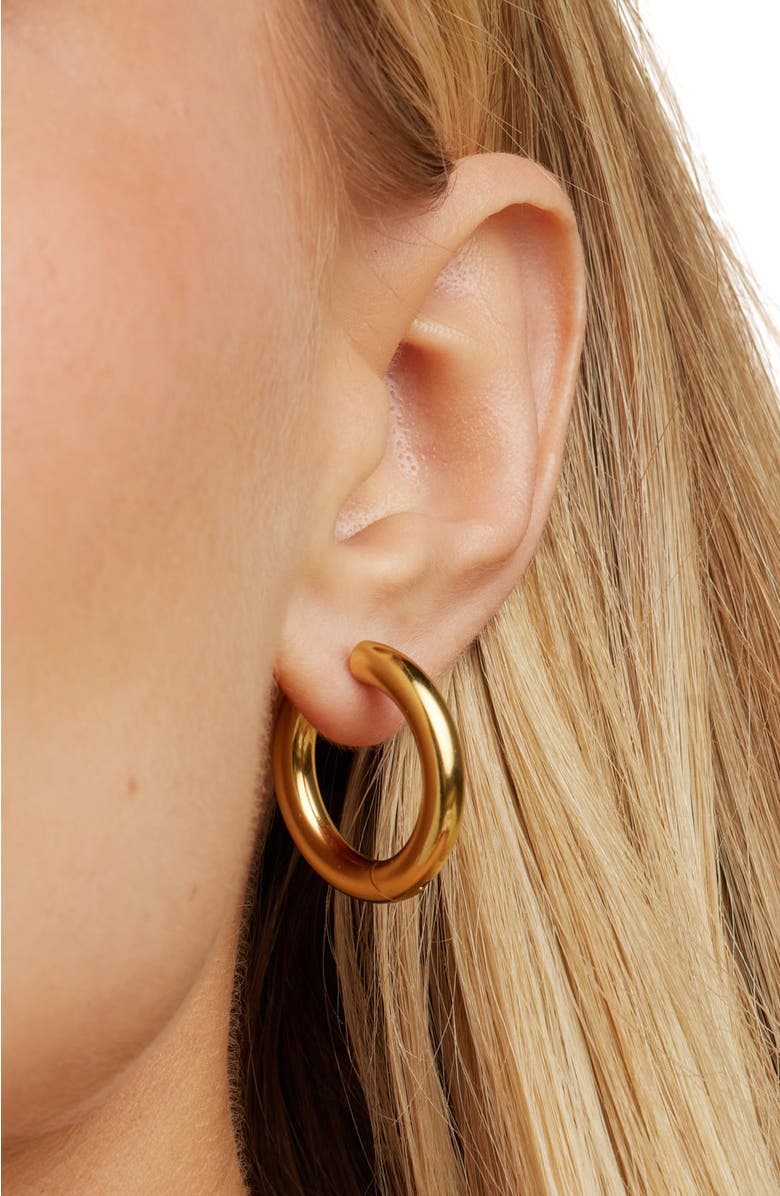 Untamed Petals Zuma Freshwater Pearl Hoops, Alternate, color, Gold