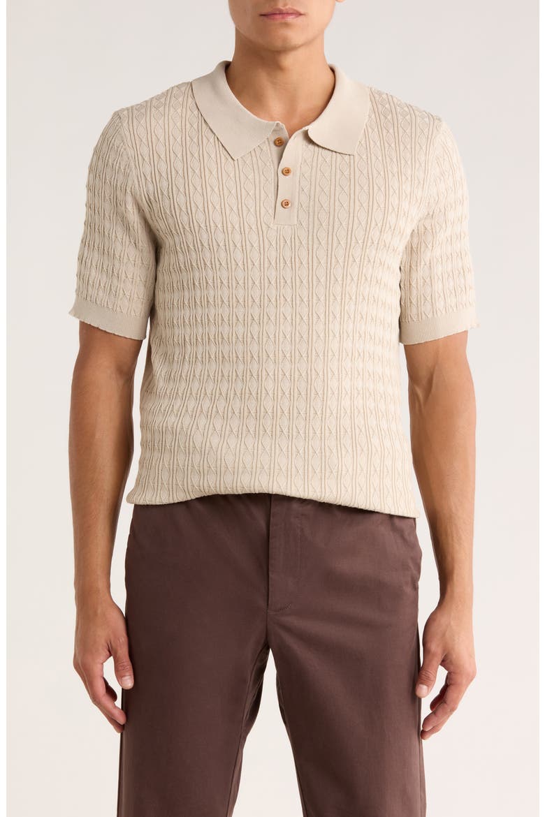 Short Sleeve Knit Sweater, Main, color, SAND