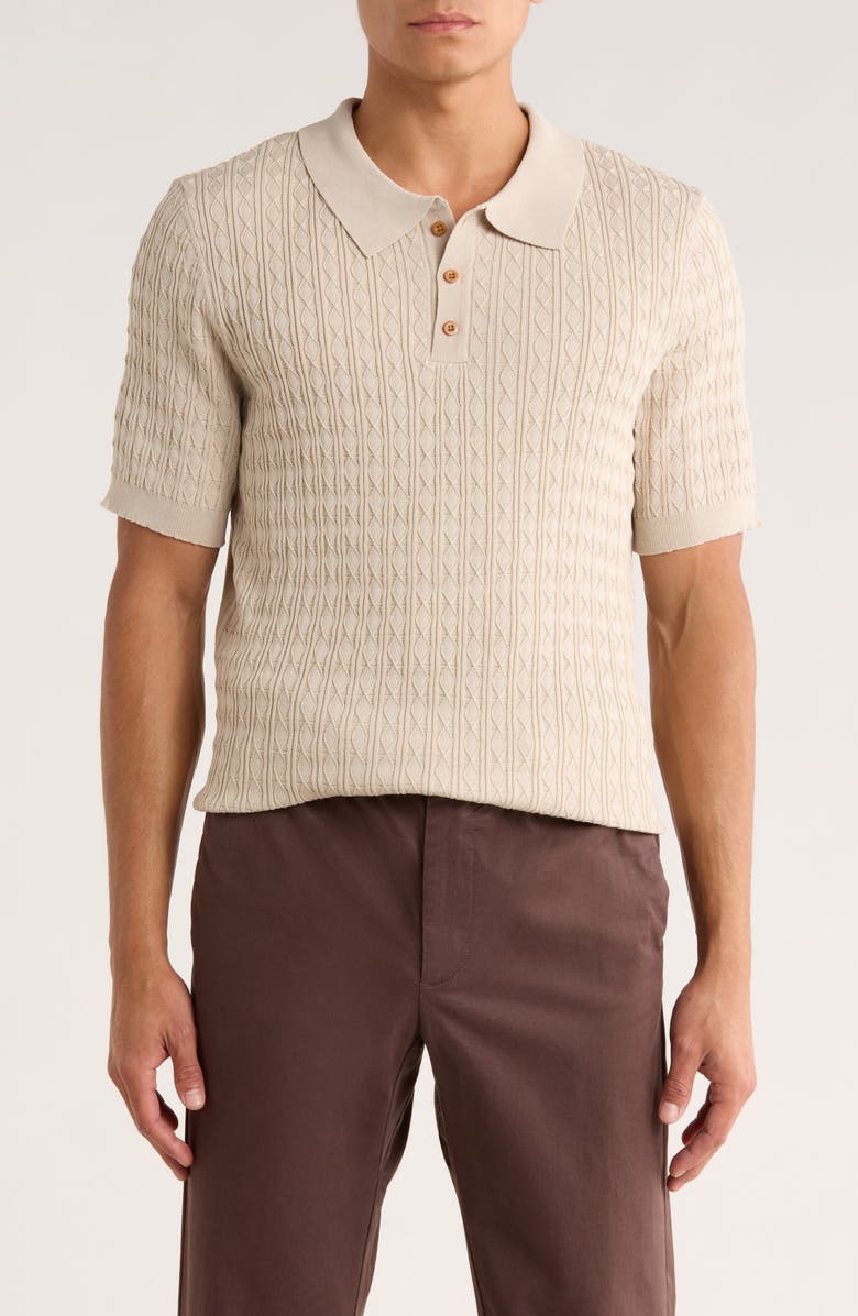 T.R. PREMIUM Short Sleeve Knit Sweater, Main, color, Sand