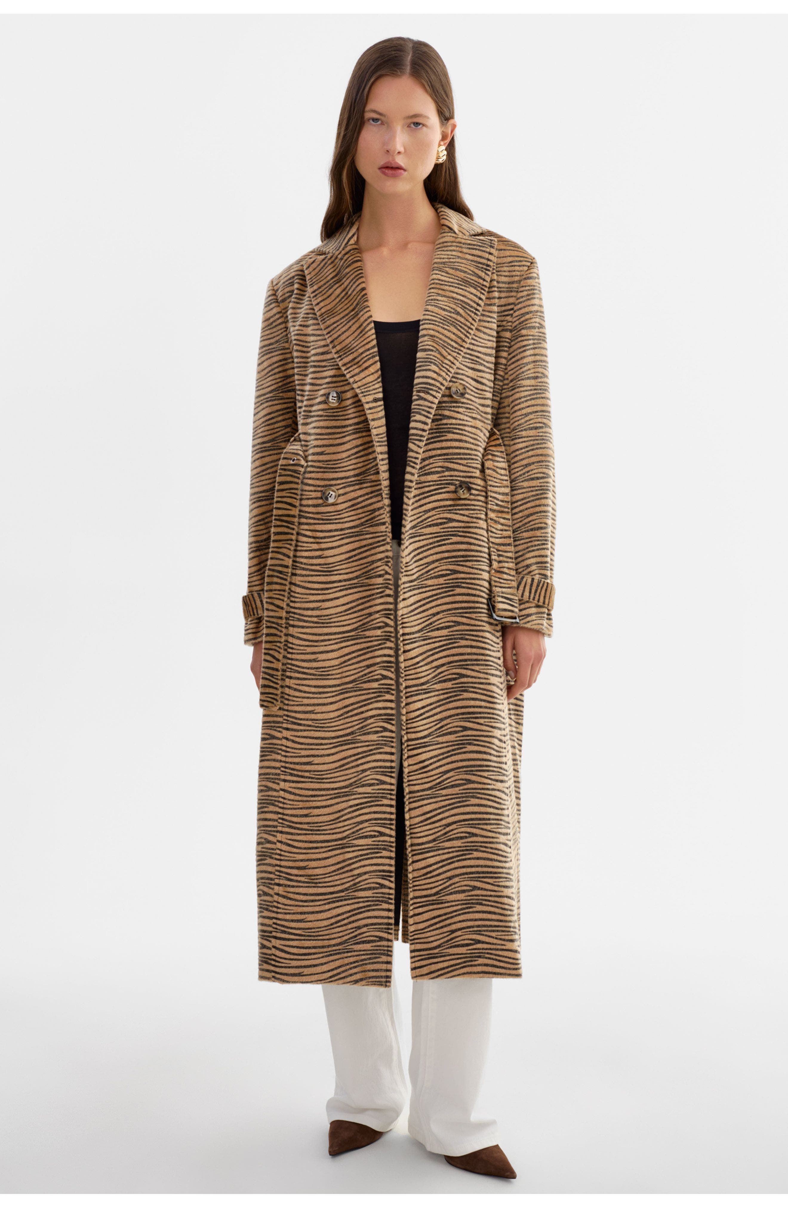 Leslie | Tiger Print Trench Coat - image 2
