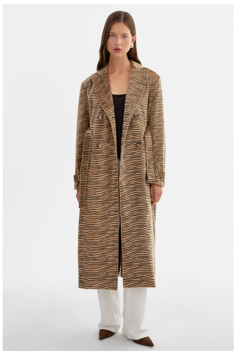 Leslie | Tiger Print Trench Coat, Alternate, color, TGR