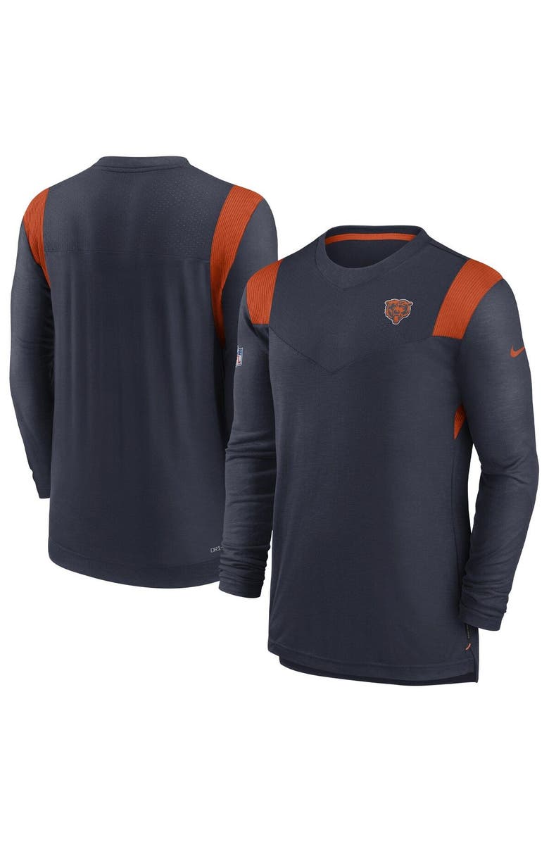 Nike Men's Nike Navy Chicago Bears Sideline Tonal Logo Performance Player Long Sleeve T-Shirt, Main, color, 