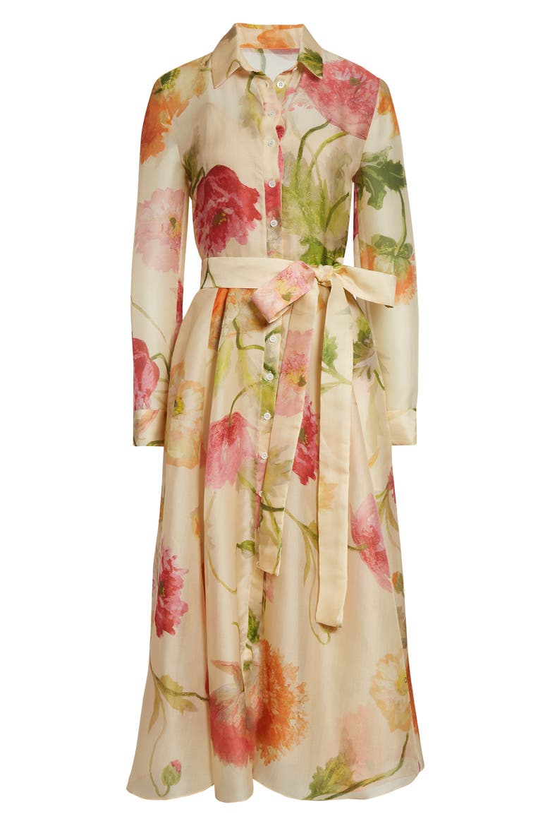 long sleeve poppy dress Never Fully Dressed Petite long sleeve mesh maxi dress in poppy print