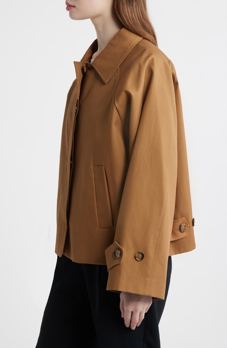 MANGO Cuba Oversize Short Cotton Trench Coat, Alternate, color, Medium Brown