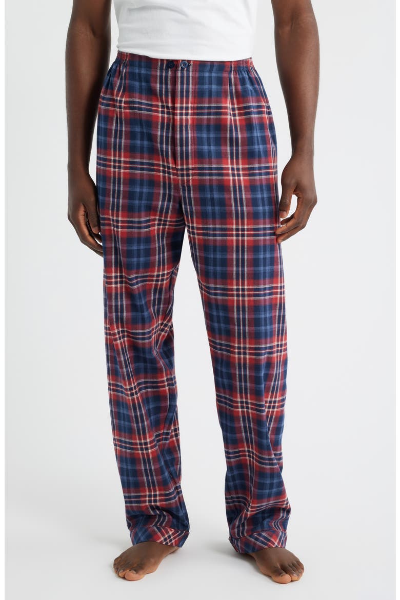 Time Out Flannel Pajamas, Alternate, color, NAVY/RED