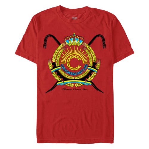 Crooks & Castles Thomas Crown Inc. Coat Of Arms  Graphic T-shirt In Red