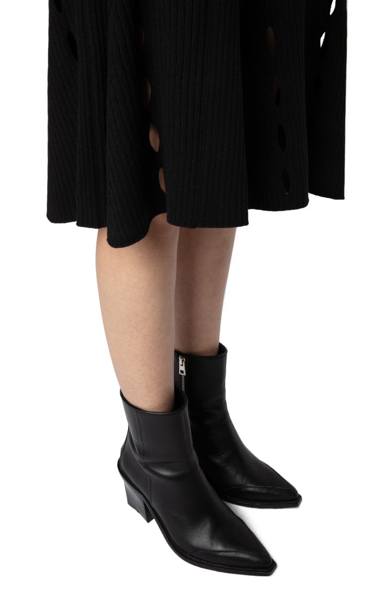 Zadig & Voltaire Ginza Merino Wool Blend Rib Sweater Skirt, Alternate, color, 