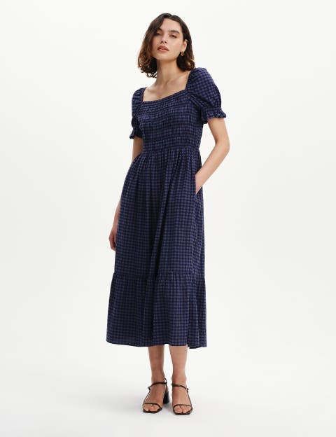 Dawn Short Sleeve Square Neck Midi Dress