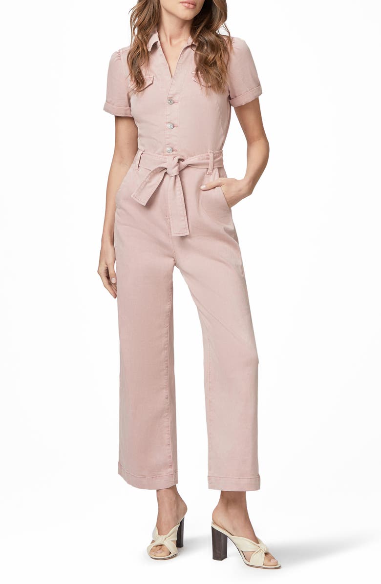 PAIGE Anessa Cotton Blend Wide Leg Jumpsuit, Main, color,