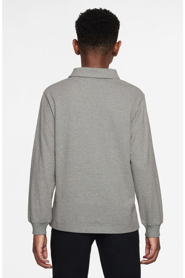 Kids' Cotton Polo, Alternate, color, GREY HEATHER/ GREY/ WHITE