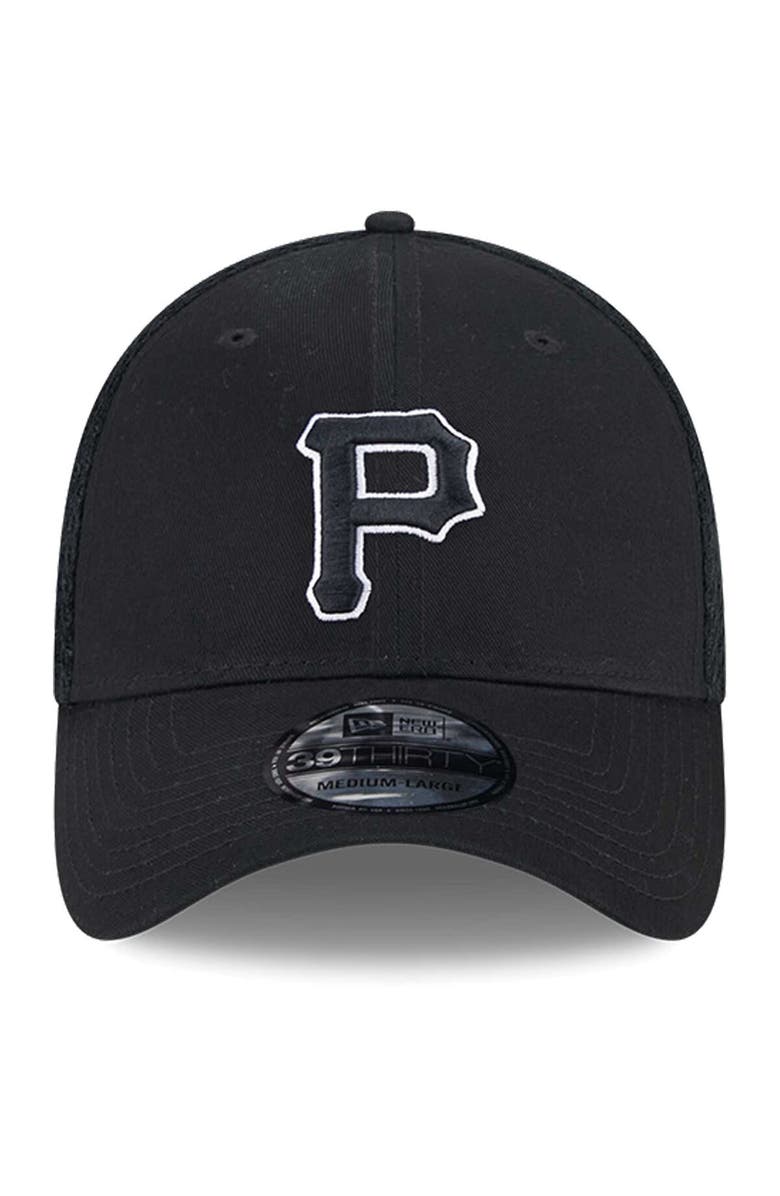 New Era Men's New Era Pittsburgh Pirates Evergreen Black & White Neo 39THIRTY Flex Hat, Alternate, color, 