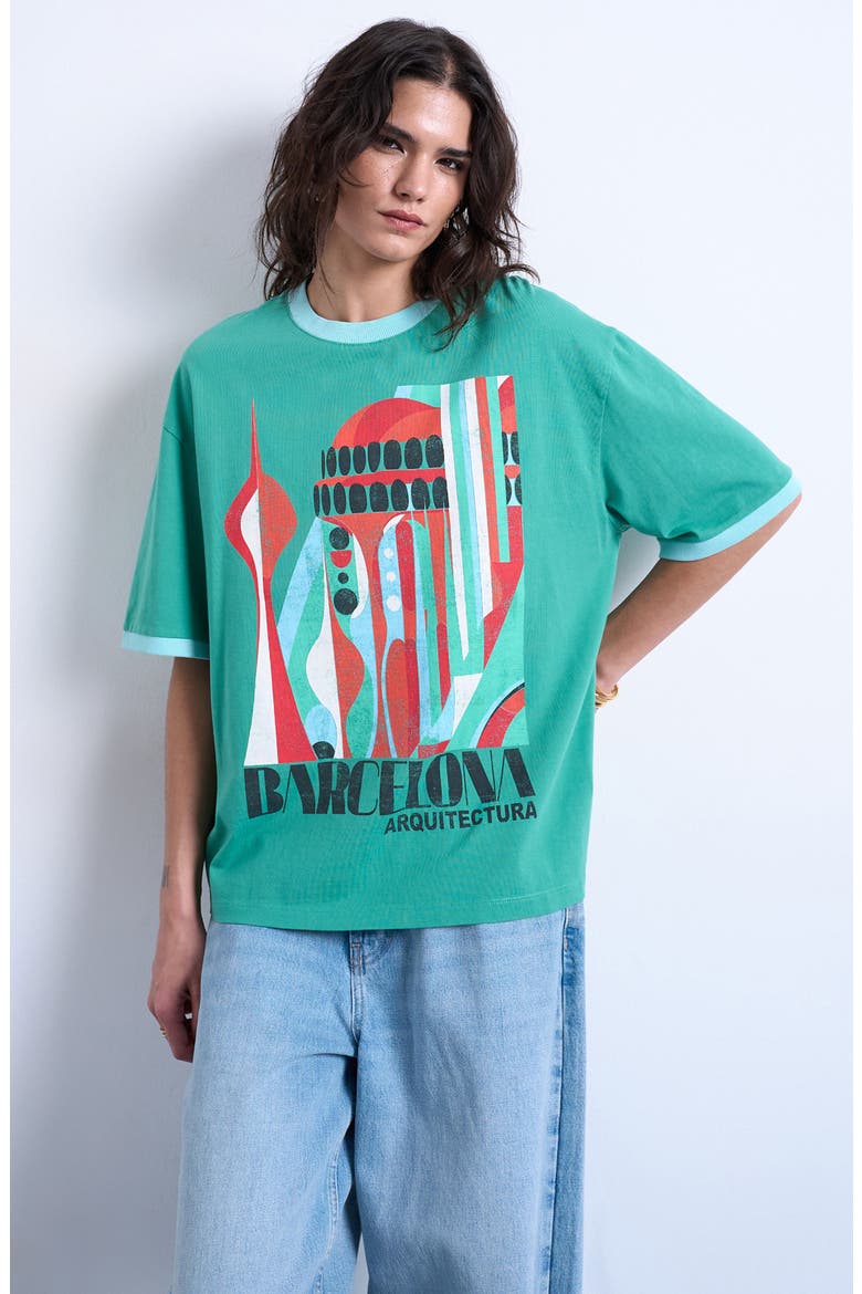 Barcelona Graphic Cotton T-Shirt, Main, color, MGREEN