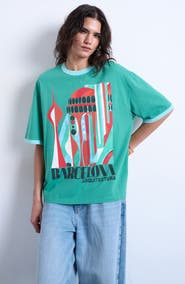 Topshop Barcelona Graphic Cotton T-Shirt