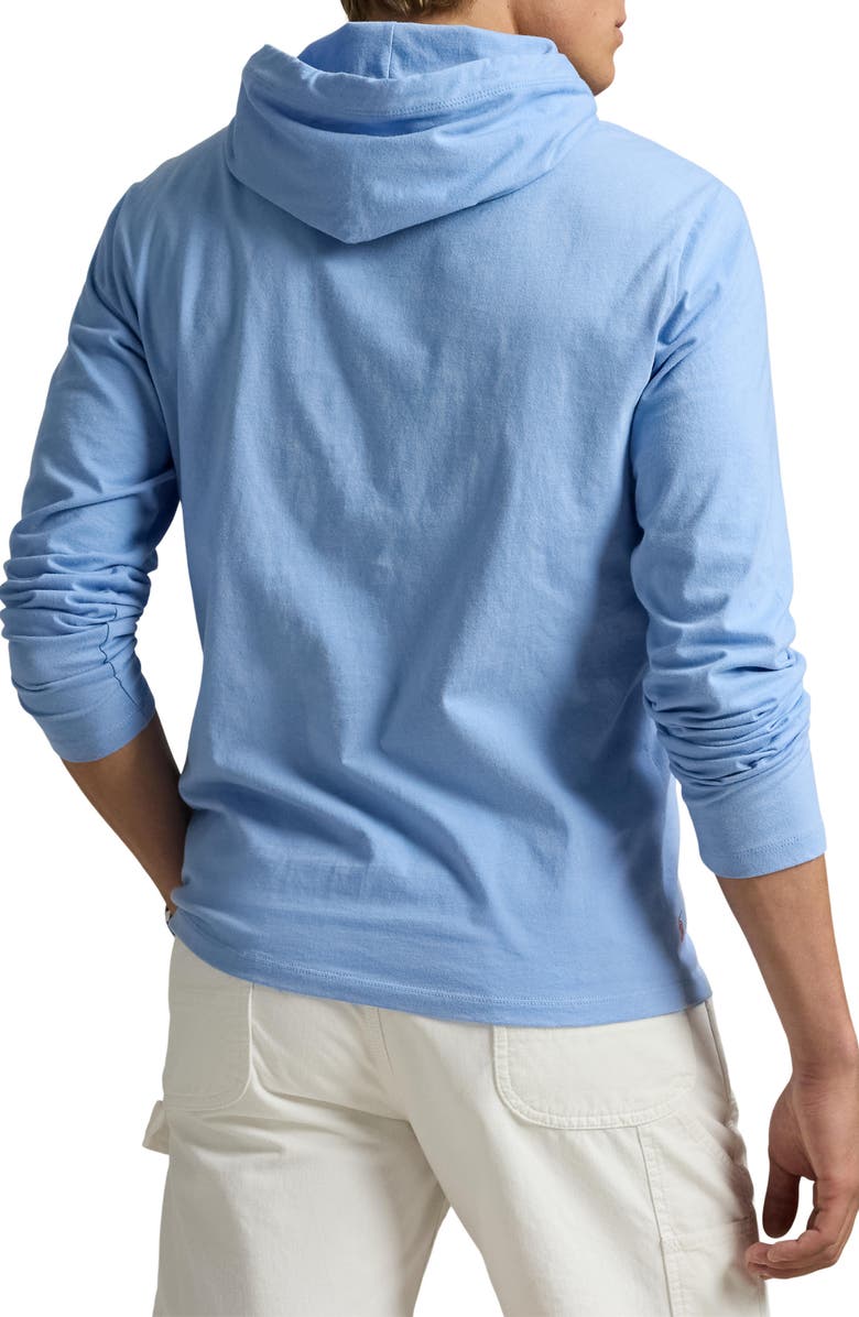 Polo Ralph Lauren Jersey Long Sleeve Hooded T-Shirt, Alternate, color, 25/ Blue Lagoon