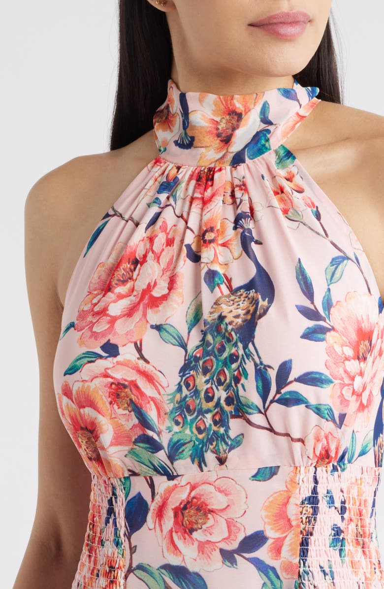 Eliza J Floral Print Sleeveless Maxi Dress, Alternate, color, Blush