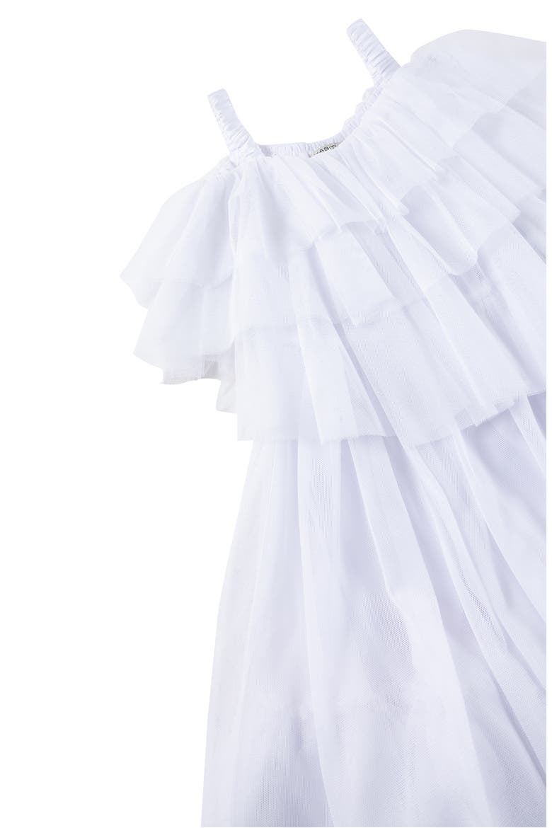 Kids' Ruffle Mesh Dress, Alternate, color, WHITE