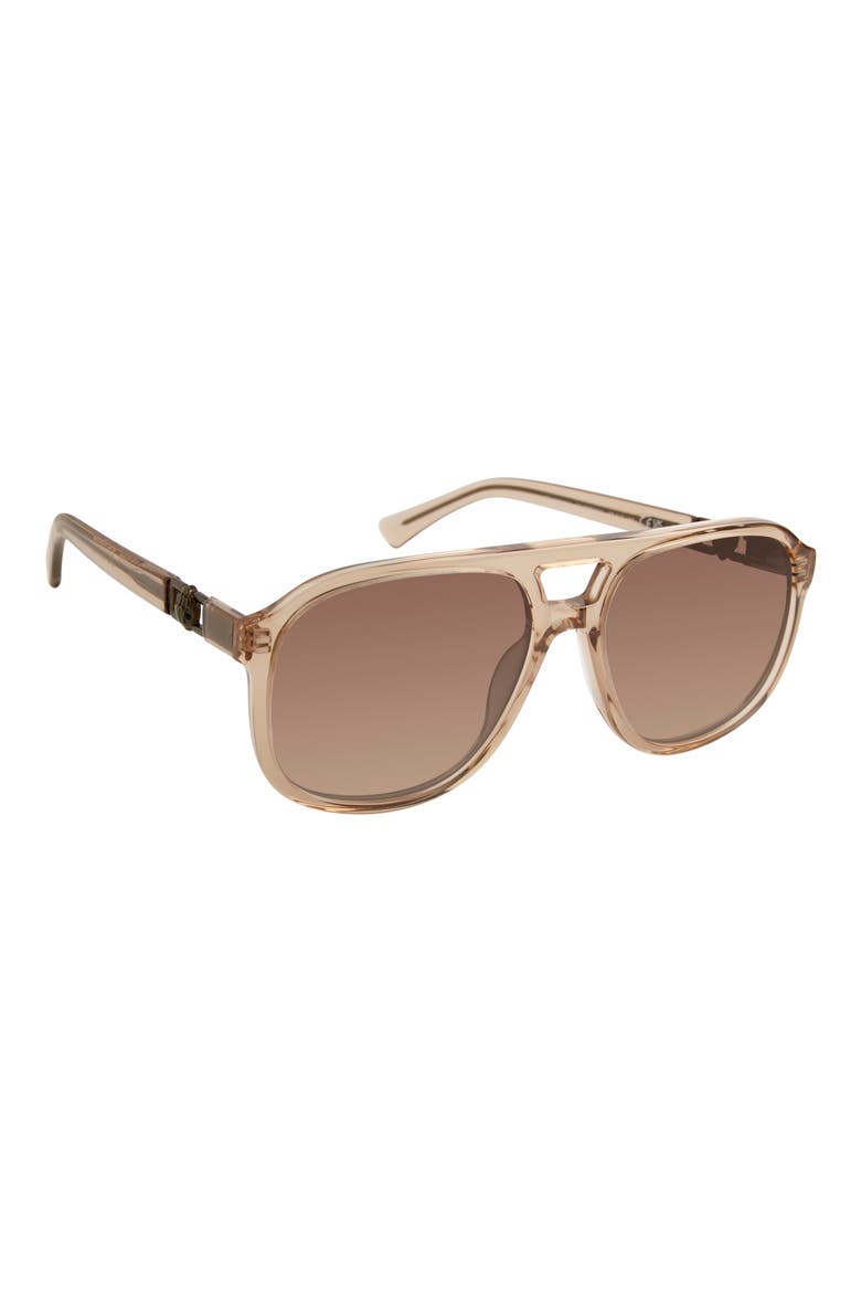 59mm Aviator Gradient Sunglasses, Alternate, color, SAND/ BURGUNDY