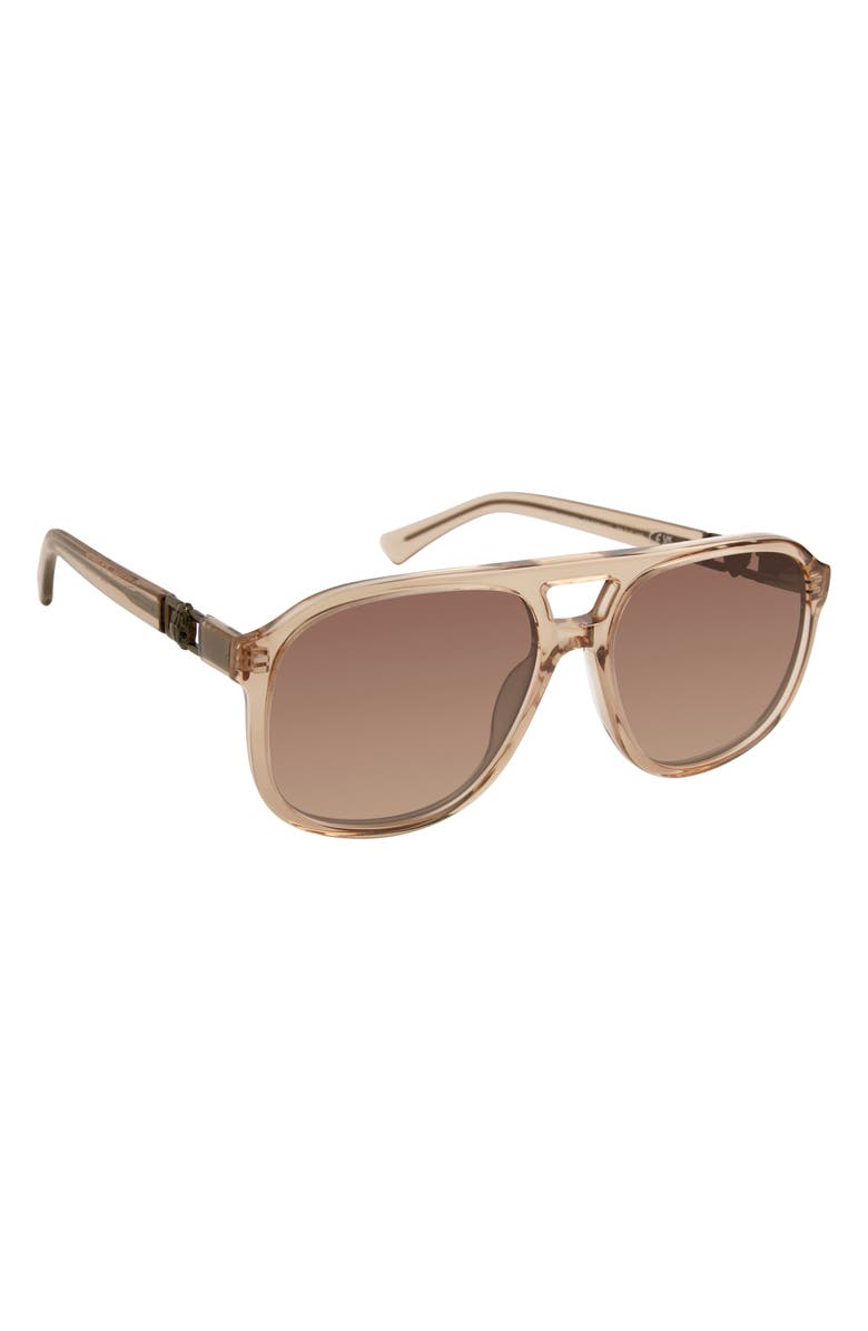 Kurt Geiger London 59mm Aviator Gradient Sunglasses, Alternate, color, Sand/ Burgundy