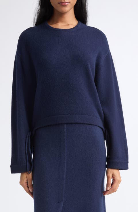 Virgin Wool & Cashmere Drawstring Hem Sweater