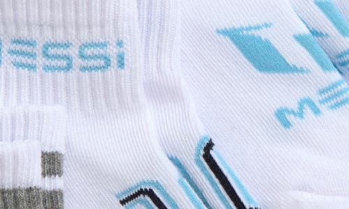Messi Kids' 6-pack Logo Quarter Ankle Socks In White