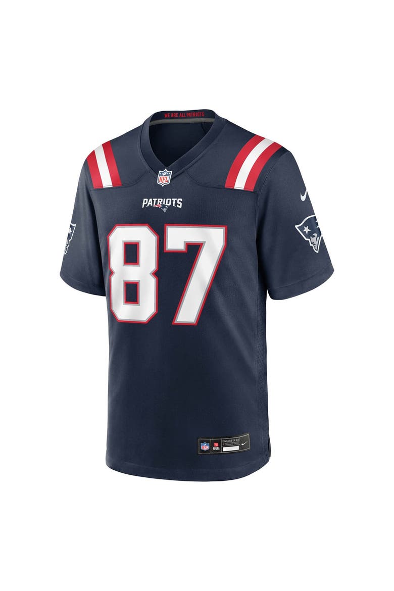 Men's Nike Romeo Doubs Navy New England Patriots Game Jersey, Alternate, color, Navy