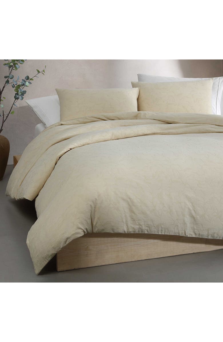 Calvin Klein Branching Leaves Duvet Cover & Sham Set, Alternate, color, Cream