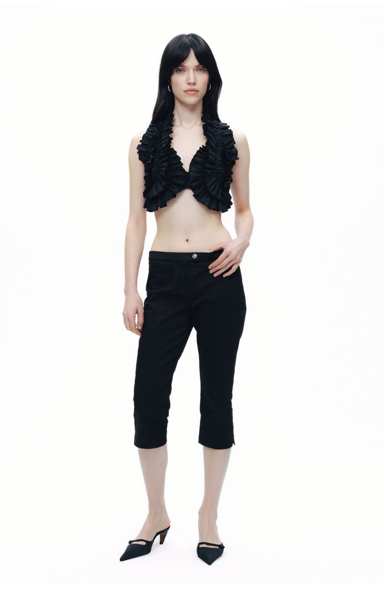 Nocturne Ruffle Detailed Crop Top, Alternate, color, 