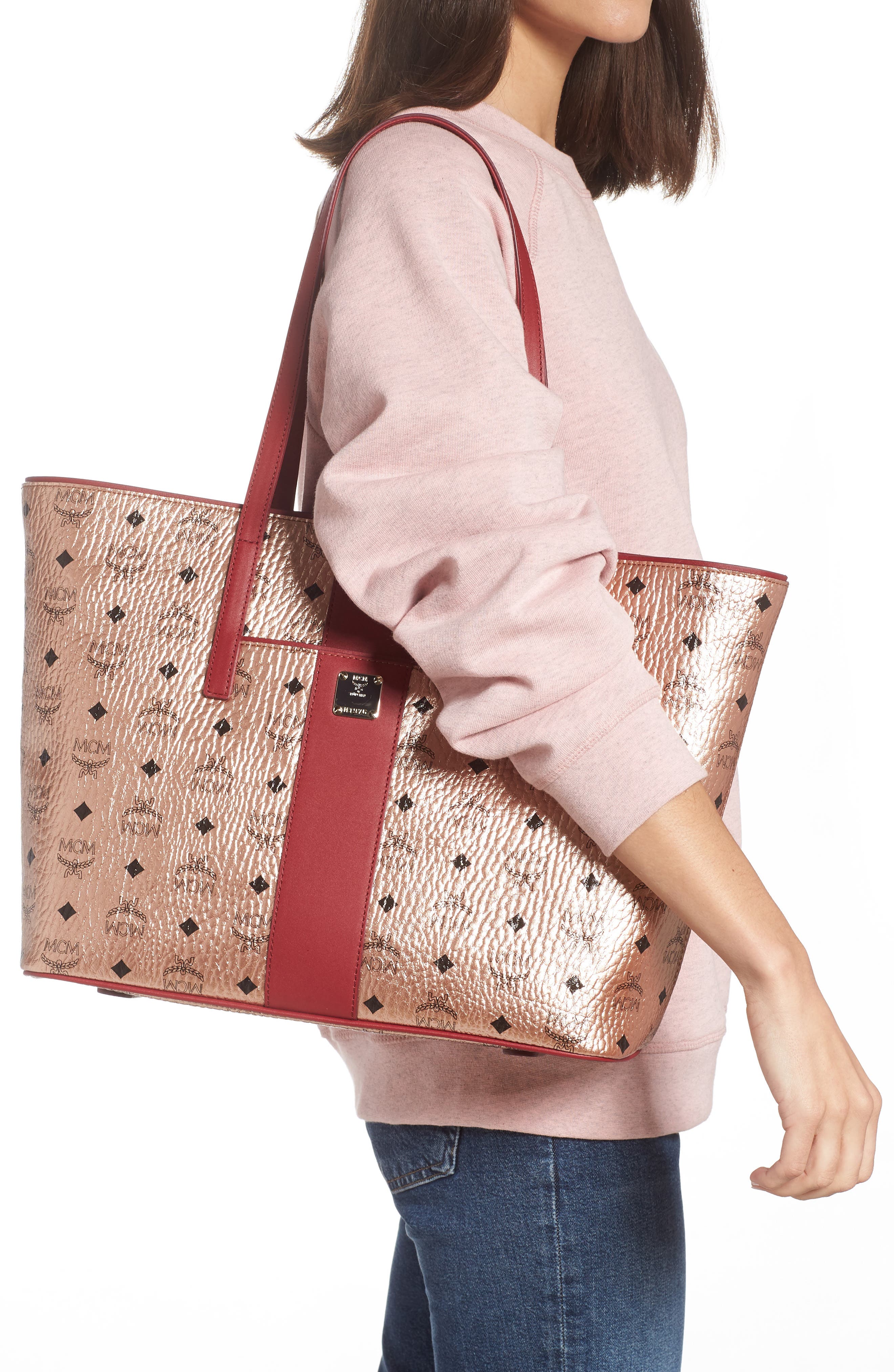 Anya Medium Visetos Zip Top Shopper (Nordstrom Exclusive), Alternate, color, CHAMPAGNE GOLD