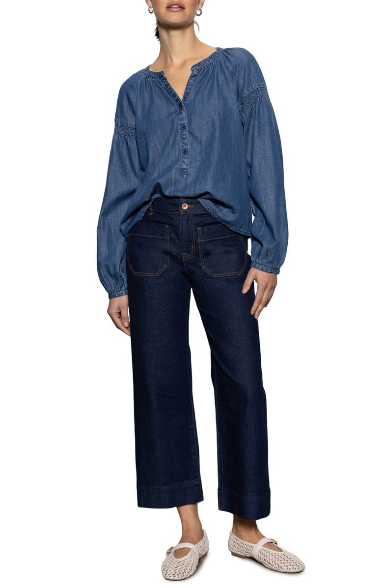 Sanctuary Sunday's Best Denim Popover Top, Alternate, color, 