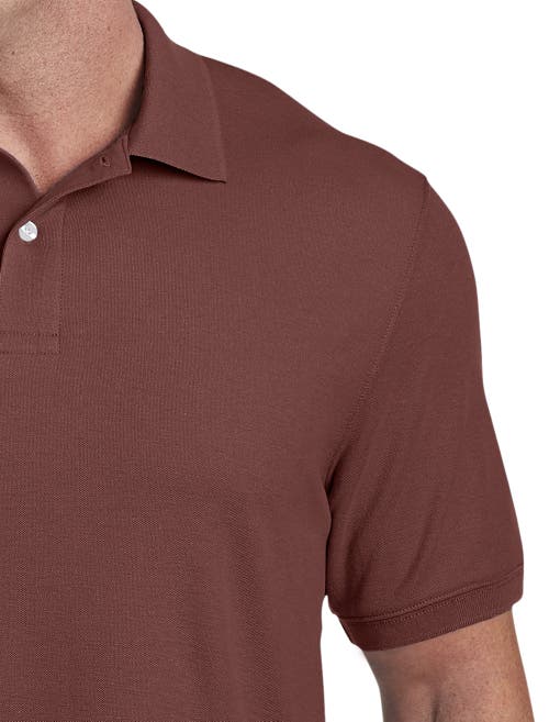 Harbor Bay By Dxl Big & Tall Piqué Polo Shirt In Bitter Chocolate