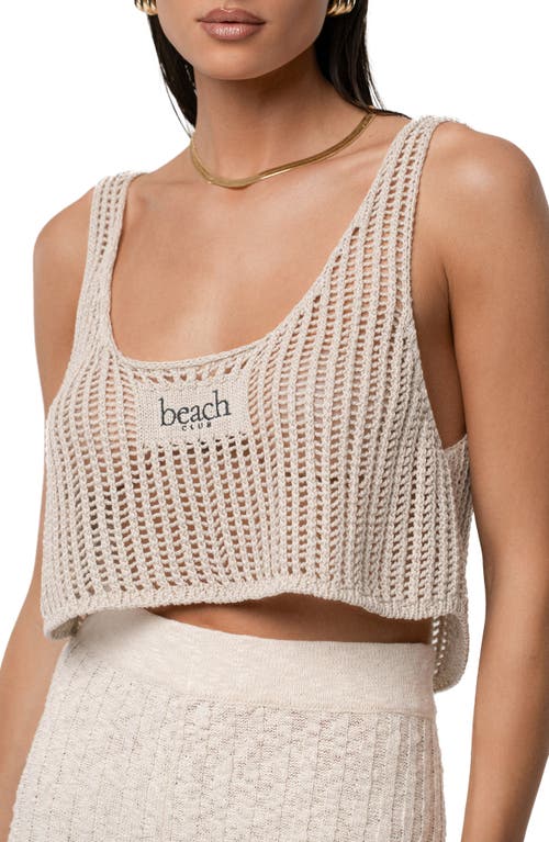 Jluxlabel Island Nights Open Knit Crop Top In White