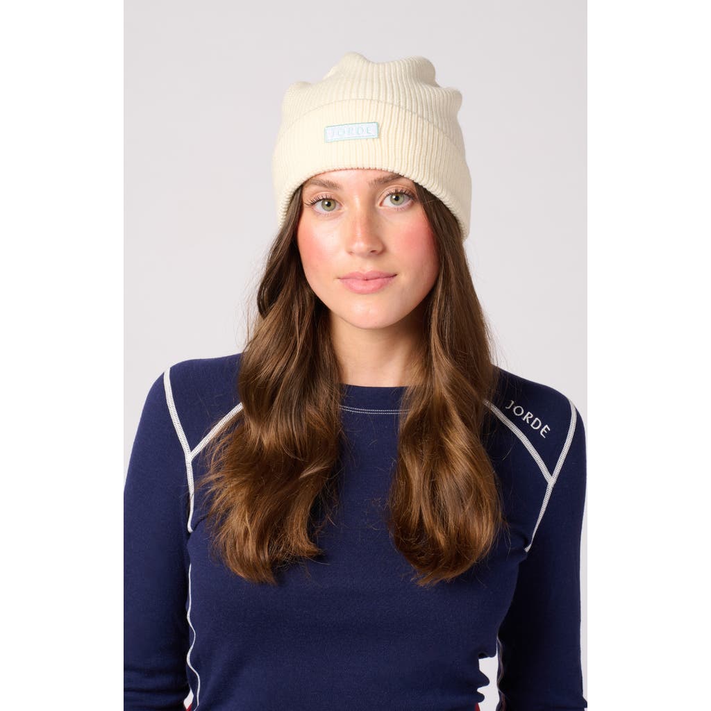 Jorde Tommy Merino Wool Beanie In White