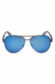 Timberland 62mm Oversize Polarized Pilot Sunglasses