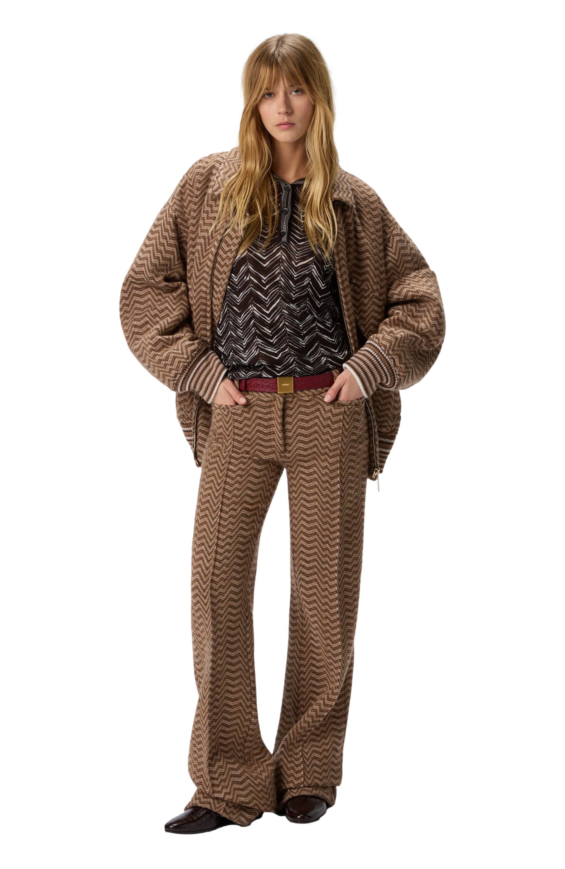 Men's Tailored Trousers with Chevron Pattern