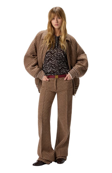 Men
s Tailored Trousers with Chevron Pattern