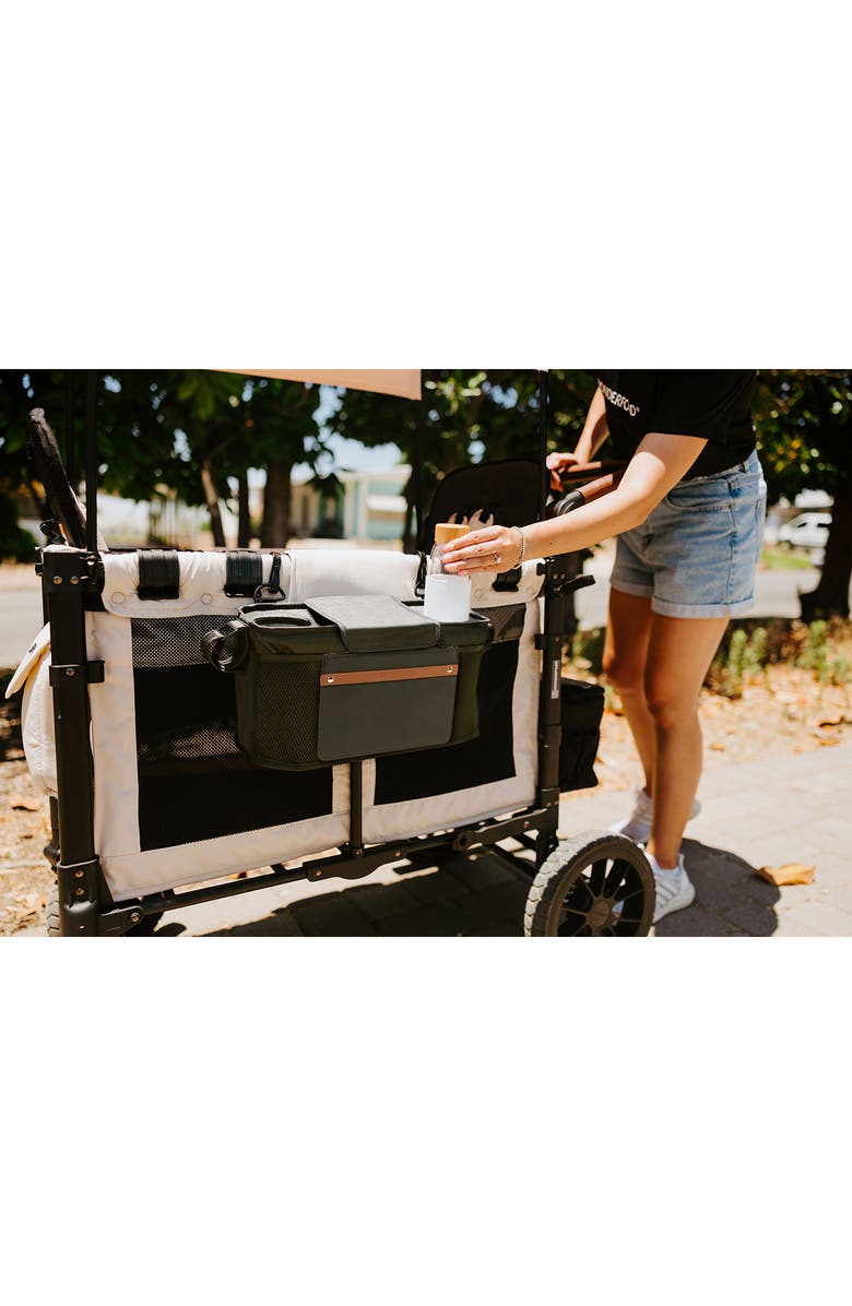 WonderFold Parent Console with Two Insulated Cup Holders, Alternate, color, Jet Black