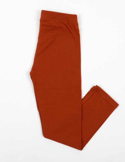 Leveret Girls Cotton Leggings, Solid Colors In Orange