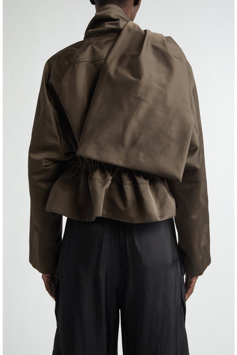 Scarf Flight Jacket, Alternate, color, DARK DUST