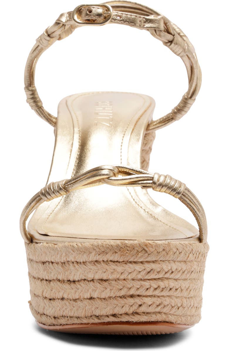 Schutz Nara Ankle Strap Platform Sandal, Alternate, color, Platina